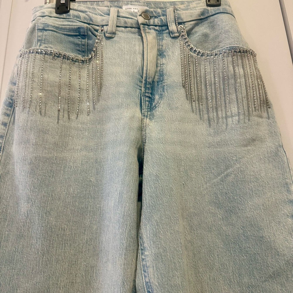 Good American Blue Straight Leg Jeans Classic Denim